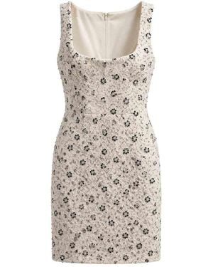 Amen Fitted Chalk Tweed Mini Dress - Natural
