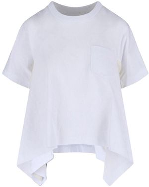 Sacai T-Shirt Asimmetrica - White