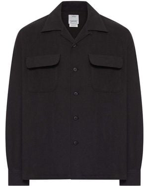 Visvim Wool Overshirt With Patch Pockets - Black