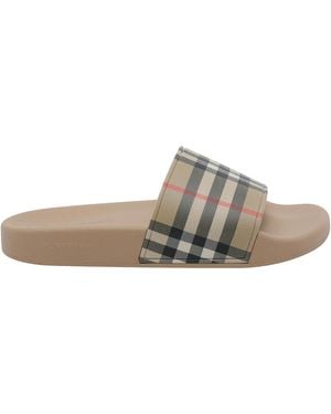 Burberry Check Sandals - White