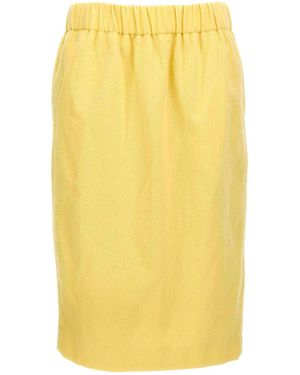 Dries Van Noten Safya Elasticated Waist Skirt - Yellow