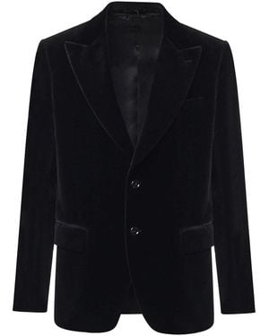 Lardini Single-Breasted Velvet Blazer - Black