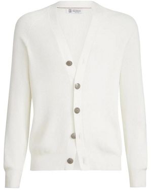 Brunello Cucinelli V Neck Cardigan - White