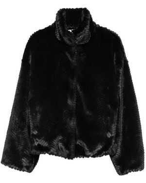 forte_forte Faux Fur Bomber Jacket - Black