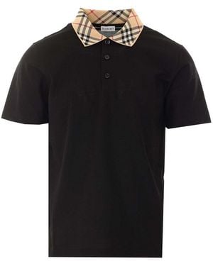 Burberry Polo A Quadri Nera - Nero