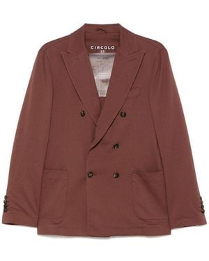 Circolo 1901 Cotton Double-Breasted Jacket - Brown
