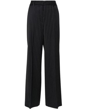 MSGM Pinstripe Pattern Trousers - Black