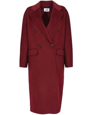 Alpha Studio Double-Breasted Coat - Red