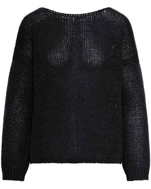 Roberto Collina Openwork Jumper With Dropped Shoulders - Black