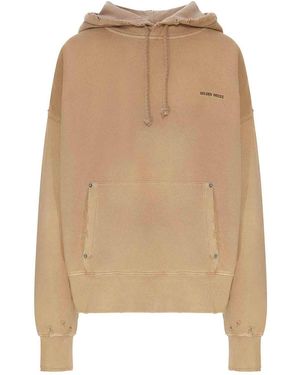 Golden Goose Hoodie With Destroyed Trim - Natural
