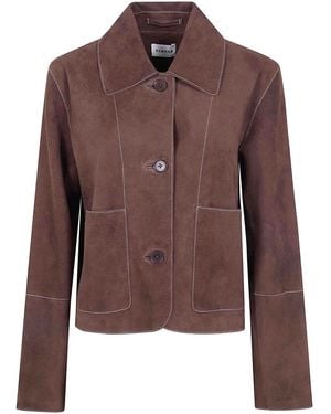 P.A.R.O.S.H. Minuetto Suede Jacket - Brown