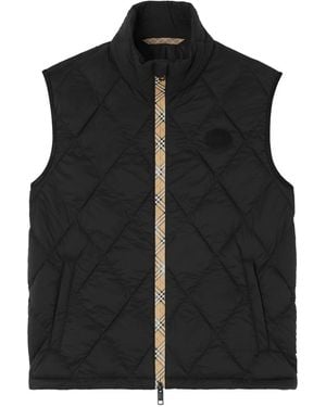 Burberry Acresford Quilted Down Vest - Black