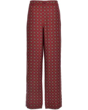Moschino Silk Pants With Relaxed Fit - Red