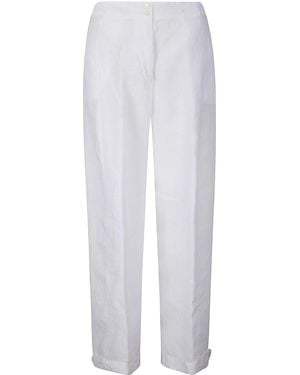 MSGM Pantalone Lino - White