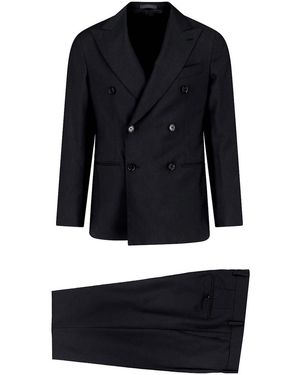 Caruso Double-Breasted Suit - Blue