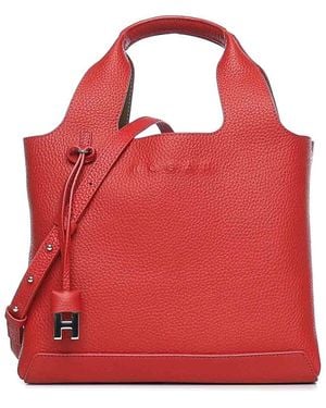 Hogan Small Leather Tote Bag - Red