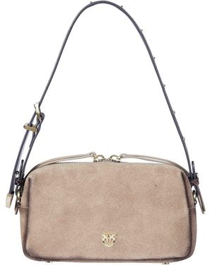 Pinko Mini Suede Triptych Top Case - Brown