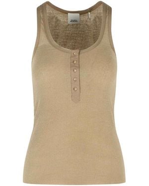 Isabel Marant Helma Ribbed Tank - Natural