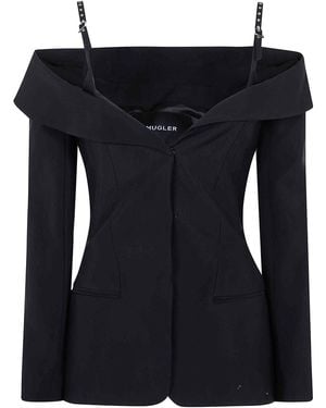 Mugler Long Sleeves Top - Black