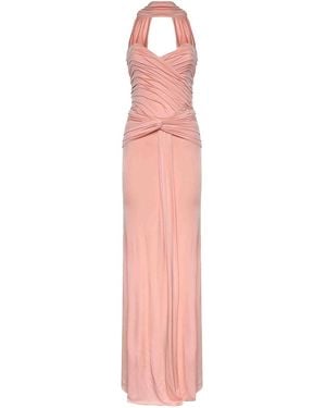 The New Arrivals Amanda Long Dress With Scarf - Pink