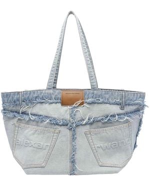 Alexander Wang Punch Denim Tote Bag - Blue