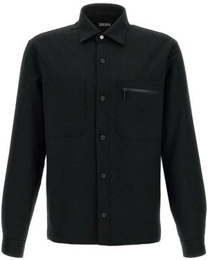 ZEGNA Techmerino Overshirt - Black