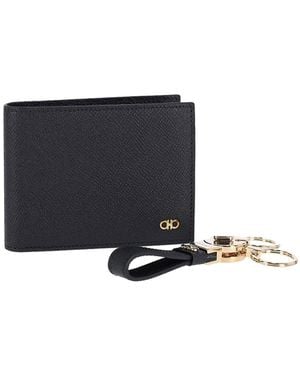 Ferragamo Portfolio And Key Ring Set - White