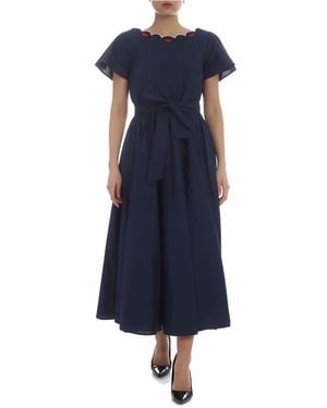 Vivetta Olbia Embroidered Bell Dress - Blue