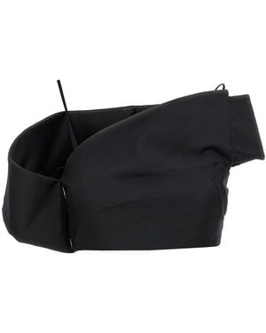 McQueen Mcqueen Top 'Crop Lapel Corset' - Black