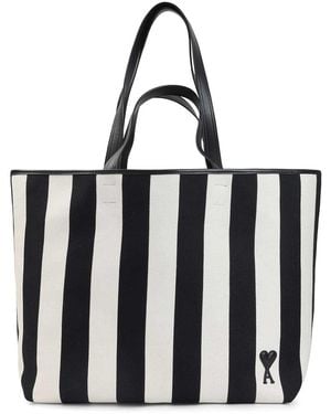 Ami Paris Ami De Coeur Shopping Bag - Black