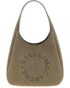 ショルダーバッグ・ポシェット Stella Mccartney 'Hobo' Large Shoulder Bag Women Pitch black Logo Slouchy Hobo Tote Bag | Stella
