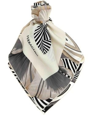 Ferragamo Brezza Print Scarf - Metallic