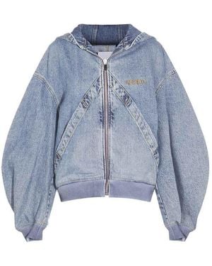 The Attico Hooded Denim Jacket - Blue