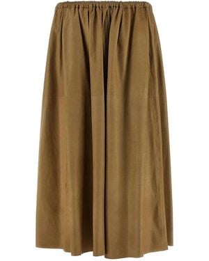 AURALEE Leather Skirt - Natural