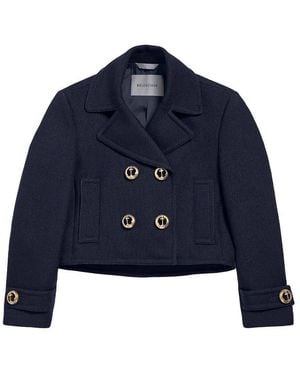 Balenciaga Cropped Peacoat - Blue