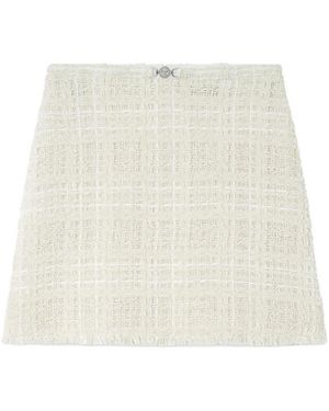 Versace A-Line Frayed Mini Skirt - White