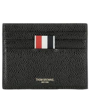 Thom Browne Textured Leather Card Holder - Black