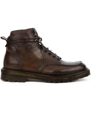 Corvari Leather Mahogany Boot With Laces - Brown