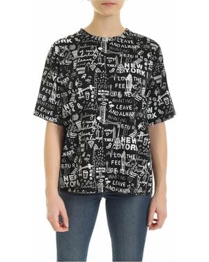 DKNY All-Over Graffiti T-Shirt - Black