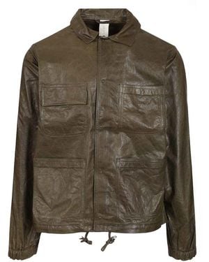 Giorgio Brato Washed Leather Field Jacket - Green