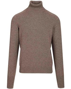 Fedeli High Neck Sweater - Brown