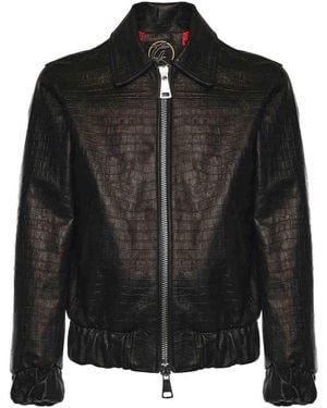 Giuliano Galiano Go Hard Leather Jacket - Black