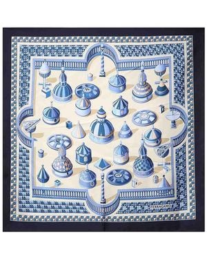 Ferragamo Printed Silk Scarf - Blue