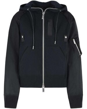 Sacai Cotton Blend Sweatshirt - Black
