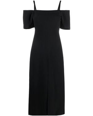Victoria Beckham Off-Shoulder Midi Dress - Black