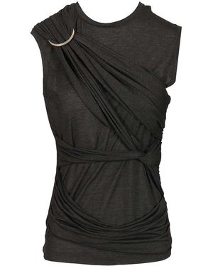 DURAZZI MILANO Draped Tank Top - Black