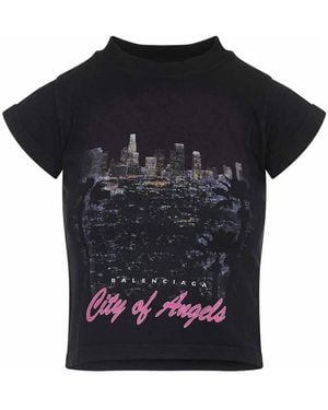 Balenciaga T-Shirt With Colourful Print - Black