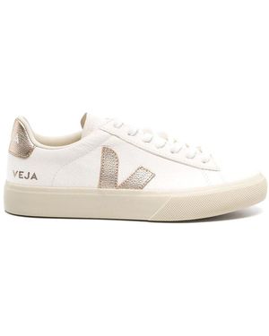 Veja Leather Logo Trainers - White