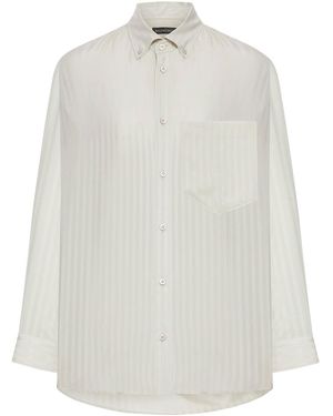 Balenciaga Tone-On-Tone Striped Shirt - White