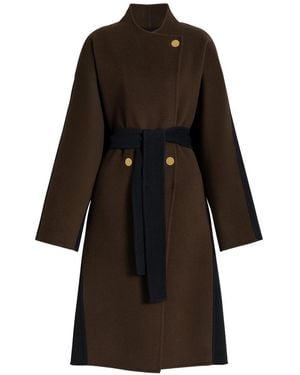 Alberta Ferretti Wool And Cashmere Long Coat - Green